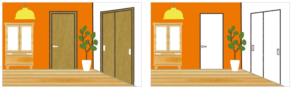 目立たせ派 なじませ派 ドアに壁紙を貼って簡単にお部屋のイメチェンに ファミット ｙｋｋap 大阪 神戸 外構 エクステリア エクセル