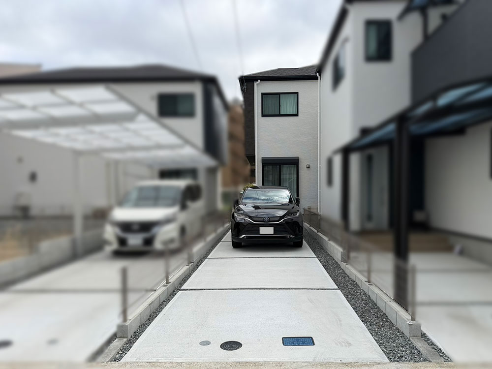 カーポートSC1台用縦2連棟施工前