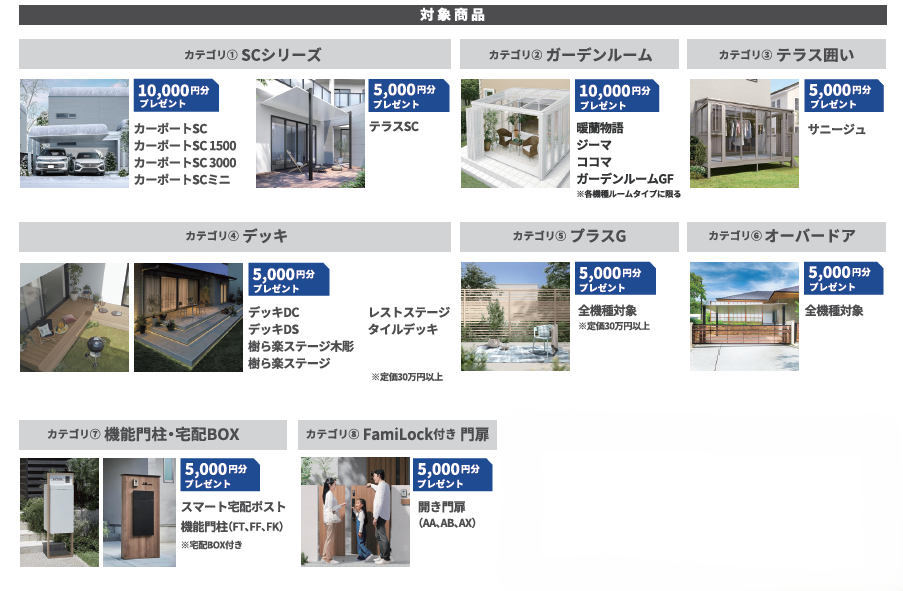 お庭にGoto25秋対象商品
