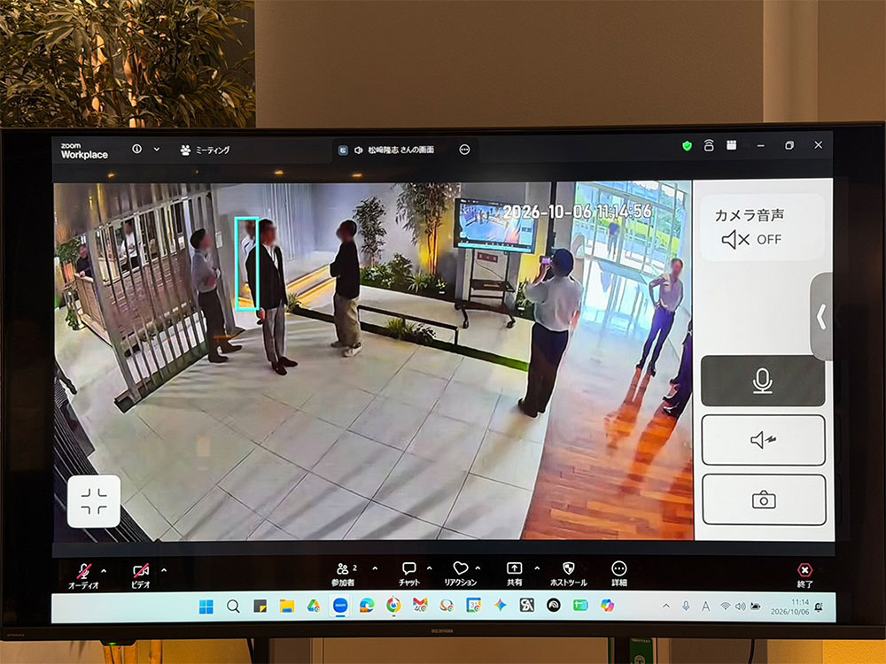 LIXIL大阪エクステリアショールームのスマート見守りカメラモニター